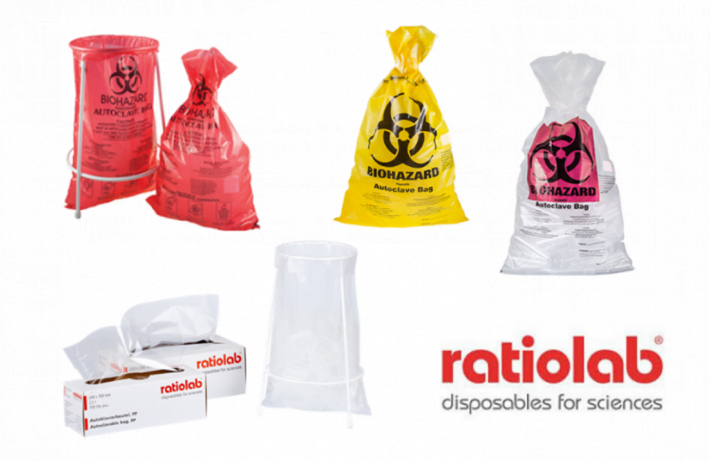 High-quality autoclavable bags for sterilising and utilising hazardous and contaminated laboratory equipment