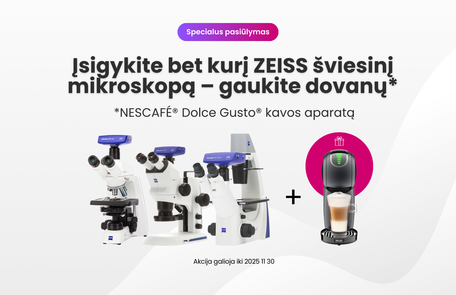 Įsigykite bet kurį ZEISS šviesinį mikroskopą ir gaukite dovanų